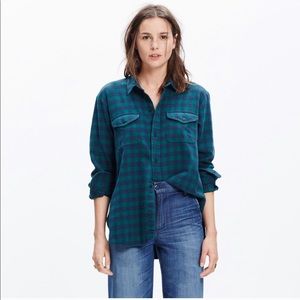 Blue and Green Madewell Flannel Workshirt